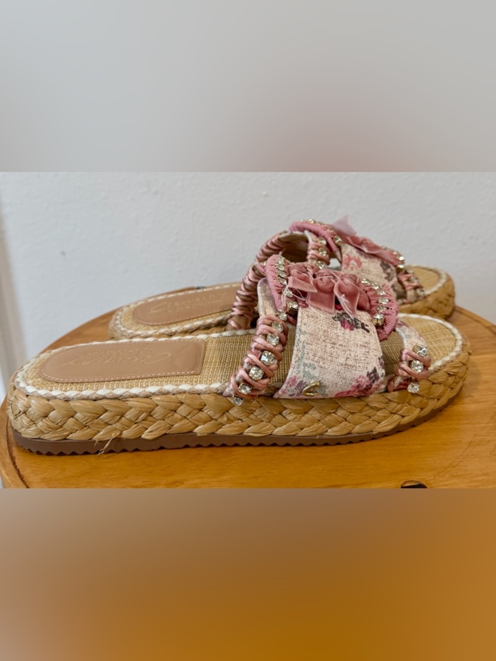 Circus by Sam Edelman Pink Velvet Bow Wyatt slide size 9 - Picture 6 of 7